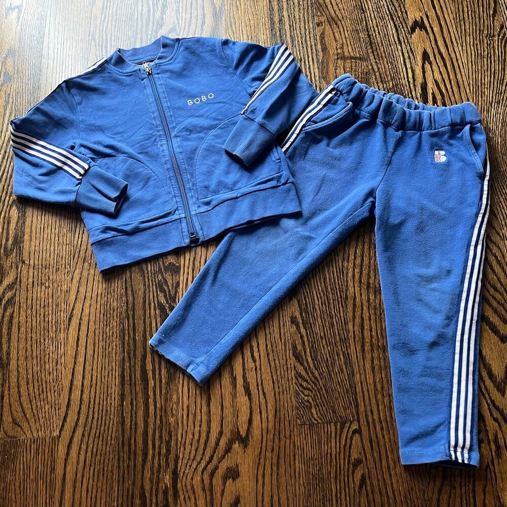 Bobo Choses Blue Vintage-inspired Kids' Tracksuit Set (2-3Y)